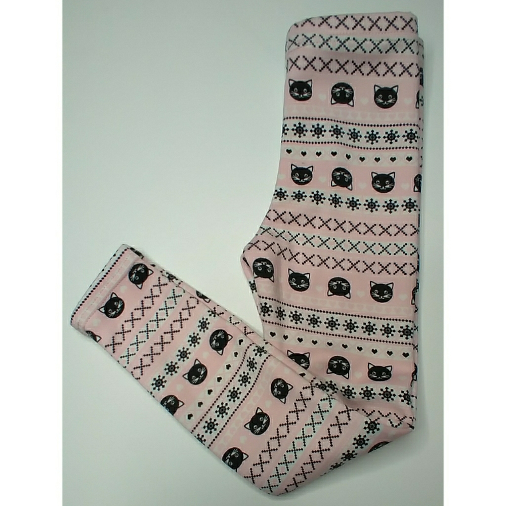 Cat Plushed Kitten Winter Leggings